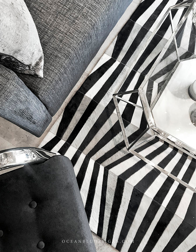 Cowhide Zebra Print Floor Accents!