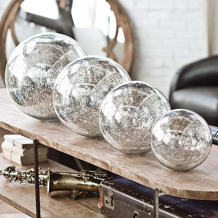 Hand Blown Mercury Glass Spheres - Decor Accessories