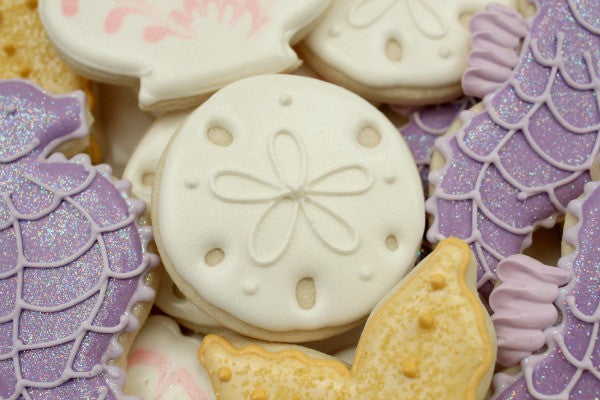 Sand Dollar Decorated Cookies for Beach & Nautical Themed Parties