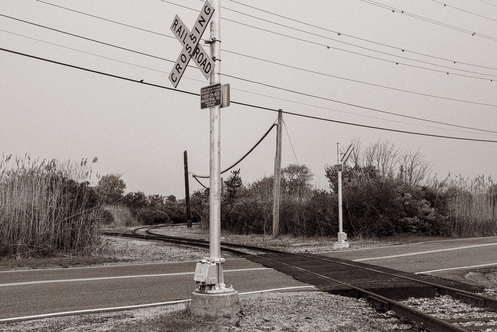 Railroad, Montauk - Black & White - Classic Collection Railroad, Montauk - Black & White - Classic Collection