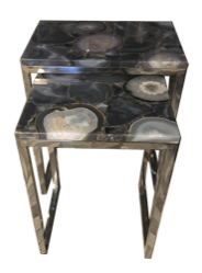 Agate Top Nesting Side Accent Tables