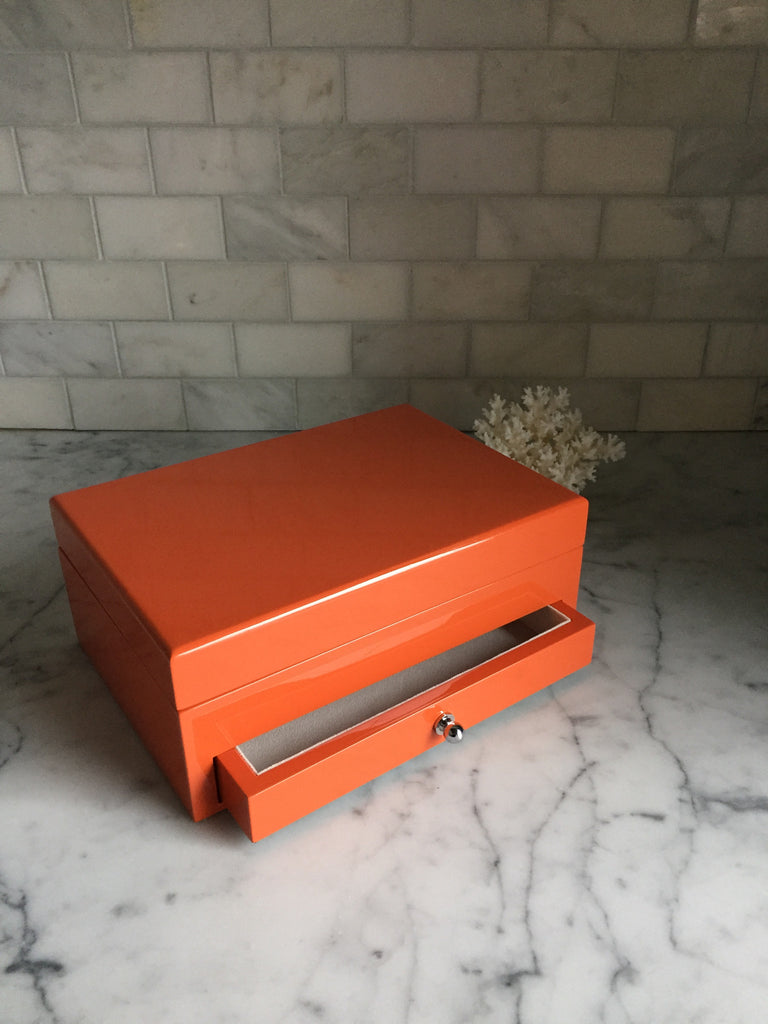 Hermes Styled Laquer Jewelry Box