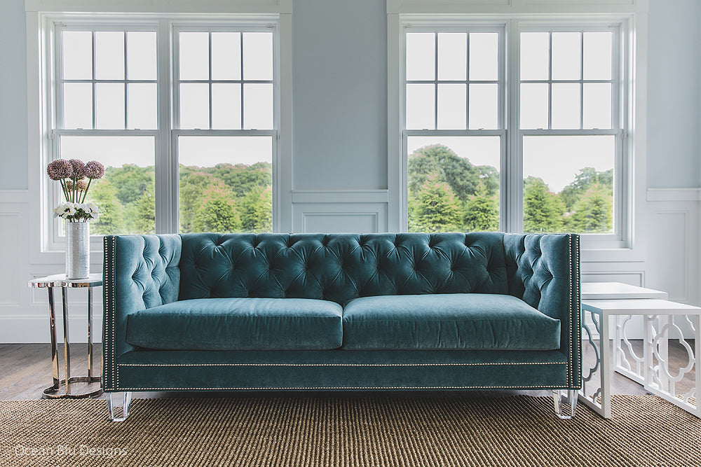 Luxury Velvet Emerald Green Living Room Sofa