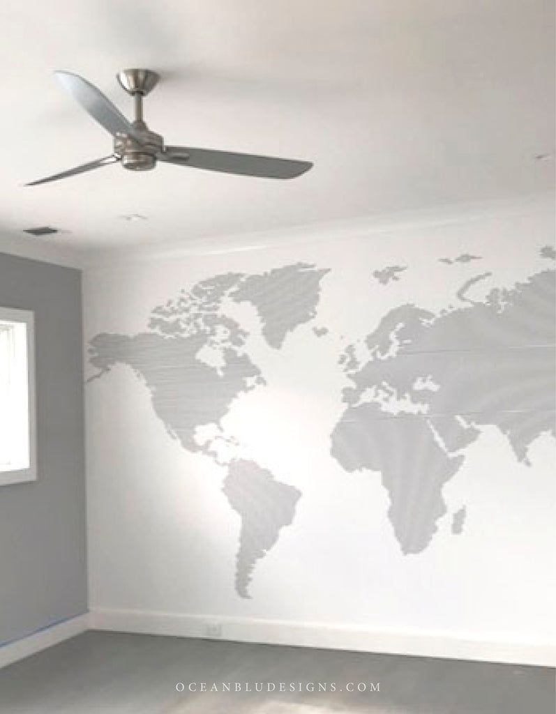 Graphic World Map Wallpaper Installation