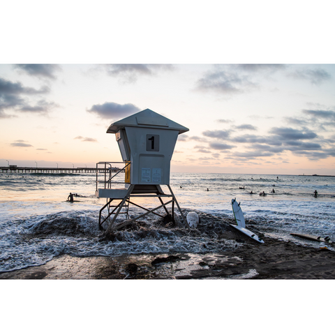 Ocean Beach & Surfers, San Diego, CA - Premium Collection