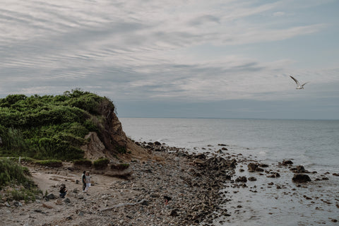 Afternoon Walk in Bluff, Montauk - Premium Acrylic or Metal Wall Art Collection