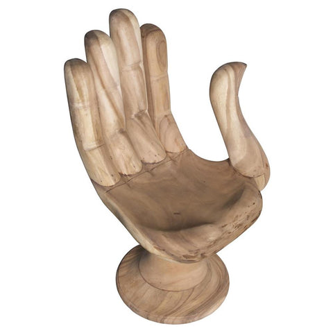 Noir Buddha Global Bazaar Brown Teak Wood Hand Palm Occasional Lounge Chair