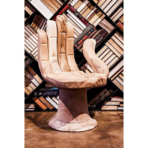 Noir Buddha Global Bazaar Brown Teak Wood Hand Palm Occasional Lounge Chair