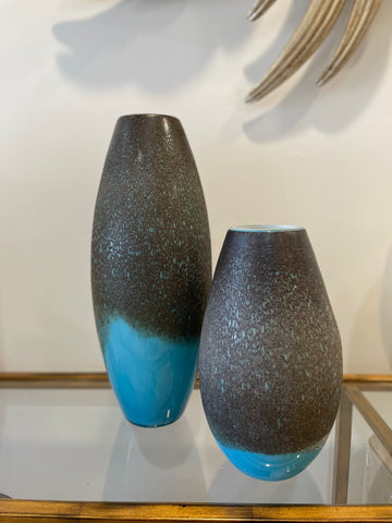 LAVA 11" Earth Tones Turquoise Vase