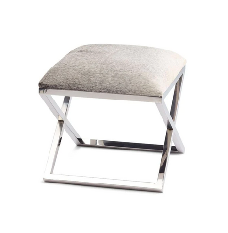 Stool | Brazillian Cowhide in Natural Gray