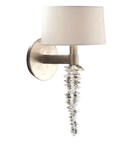 John Richard Cascading Crystal Waterfall Single Light Wall Sconce