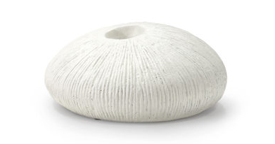 White Limestone White Vase - Low