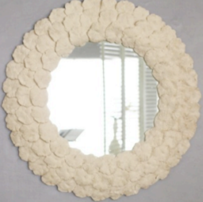 Natural Hand Carved Shells Stonecast Wall Mirror