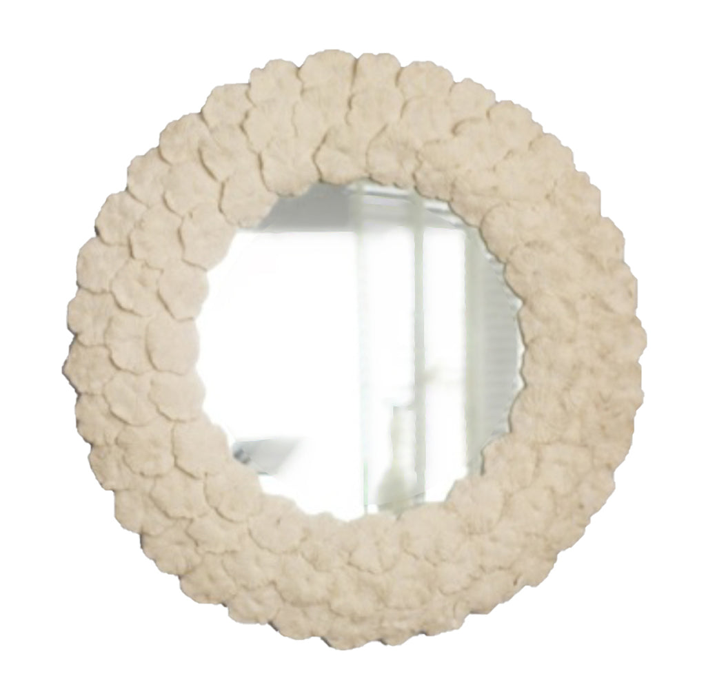 Natural Hand Carved Shells Stonecast Wall Mirror