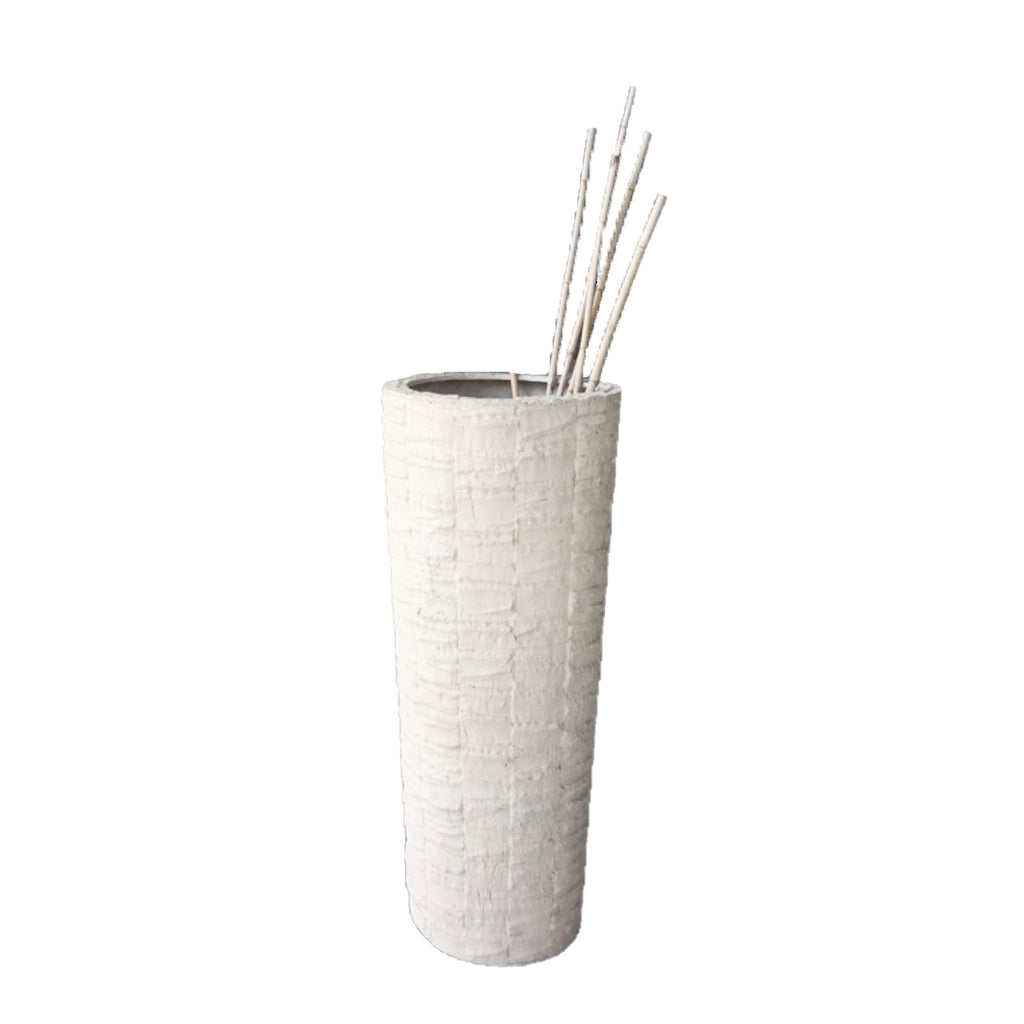 Palmera Natural Stonecast Decorative Floor Vase / Faux Plant Planter - Short / Small